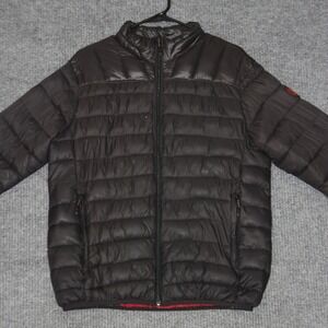 Hawke & Co Puffer Jacket Mens L Black HKN2780 Quilted Lightweight Full Zip